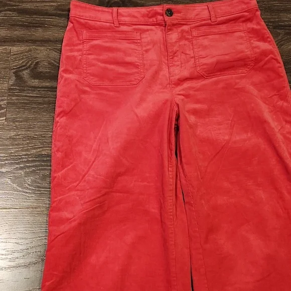 ❤️ LOFT CORDUROY HIGH RISE WIDE LEG PALMER PANTS, PINK, 14 (32) - Picture 5 of 10